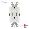 Amerikanische GFCI -Wall -Outlet mit USB -Ladeanschlüssen